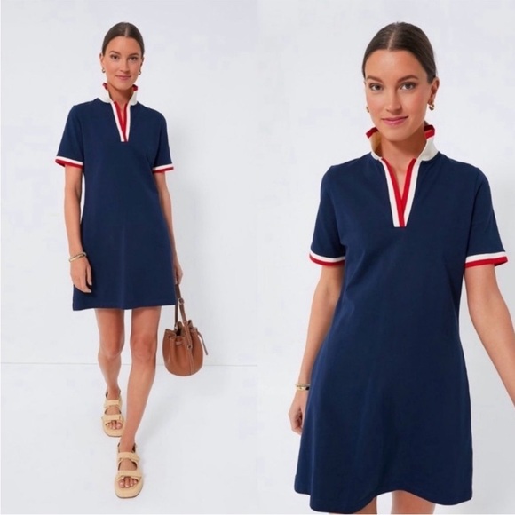 Tuckernuck Dresses & Skirts - Tuckernuck Navy Dress with Red and White Accents Size M